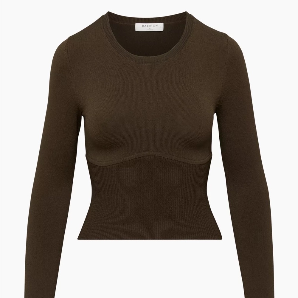 Aritzia Babaton Sculpt Knit Empire Longsleeve